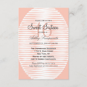 Invitación Colas de coral y franjas abstractas blancas