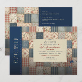 Invitación Colcha de parches vintage para cualquier ocasión