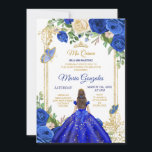 Invitación Colchones azules reales Quinceanera 15º cumpleaños<br><div class="desc">Colchones azules reales Quinceanera 15ª Invitación de cumpleaños Chica Mis Quince Anos,  15º cumpleaños, </div>