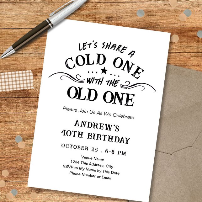Invitación Cold One with the Old One Beer 40th (Subido por el creador)