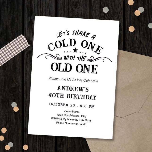 Invitación Cold One with the Old One Beer 60th Birthday (Subido por el creador)