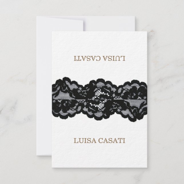 Invitación Colección antigua de Bodas de encaje negro: tarjet (Anverso)