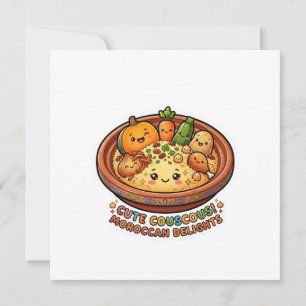 Invitación Colección Cute Kawaii Couscous Marroquí para Reuni