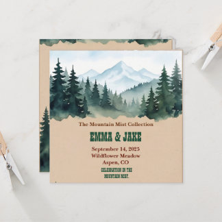 Invitación Colección de Boda Bosque de Pino Kraft Rústico