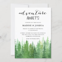 Colección de Boda de Bosque de Pino en Acuarela