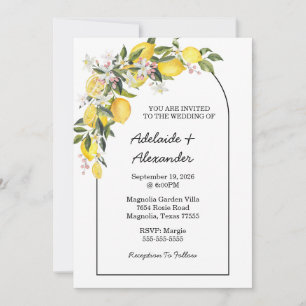 Invitación Colección de Boda de Limón Cítrico Mediterráneo