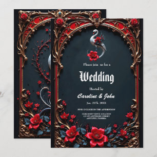 Invitación Colección de Boda del Elegante Cisne Blanco 