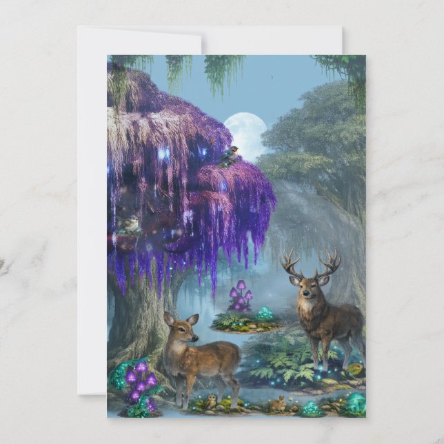 Invitación Colección de Boda Elegancia Bioluminiscente (Reverso)
