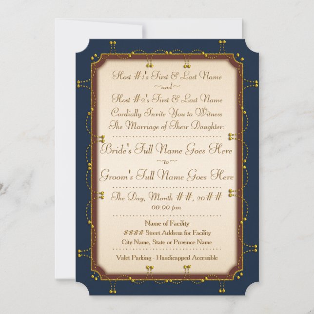 Invitación Colección de Bodas 1776 (invitación a la ceremonia (Anverso)