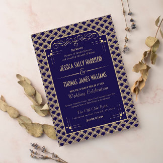 Invitación Colección de Bodas Art Decó de los años 20
