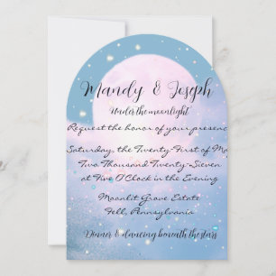 Invitación Colección de bodas atmosféricas Moonlight Shimmer