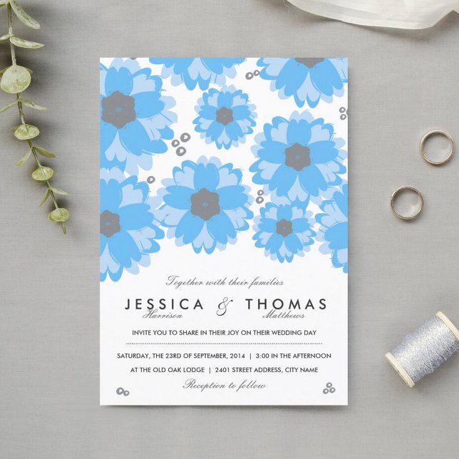 Invitación Colección de Bodas Blue Blossom (Subido por el creador)