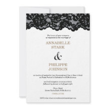 Colección de Bodas de encaje negro antiguo:Invitac