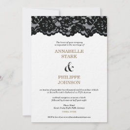 Invitación Colección de Bodas de encaje negro antiguo:Invitac