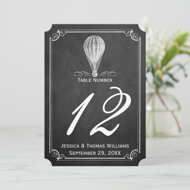 Invitación Colección de Bodas de globos aerostáticos (Anverso de pie)