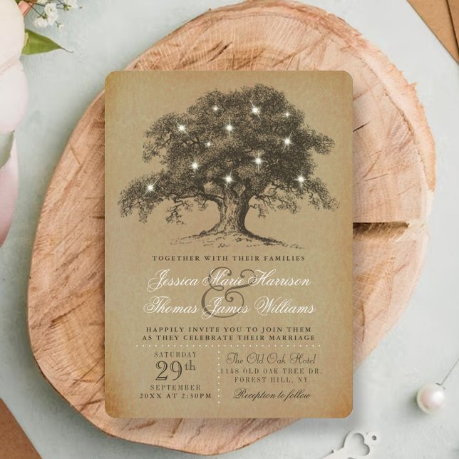 Invitación Colección de Bodas de robles antiguos (Subido por el creador)