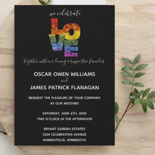 Invitación Colección de bodas del mismo sexo LOVE Flowers Éba