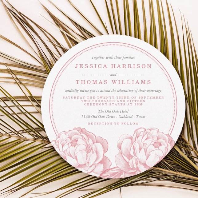 Invitación Colección de Bodas florales de Peony (Subido por el creador)