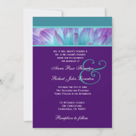 Invitación Colección de Bodas PURPLE y AQUA DAHLIA 001