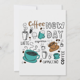 Invitación Colección de café de café de Lover para un nuevo d