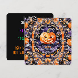 Invitación Colección de calabaza de moda de Halloween de otoñ