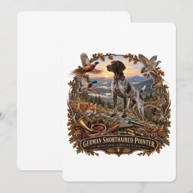 Invitación Colección de caza del Pointer de pelo corto alemán (Anverso / Reverso)
