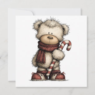 Invitación Colección de Clipart de Navidad   Oso de Peluche 