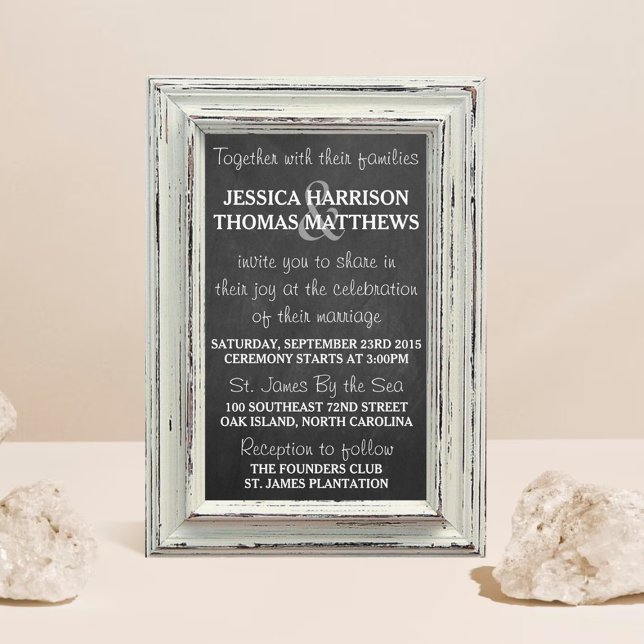 Invitación Colección de cuadros blancos y Bodas de pizarra (Subido por el creador)