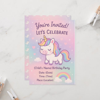 Invitación Colección de Cumpleaños Kawaii