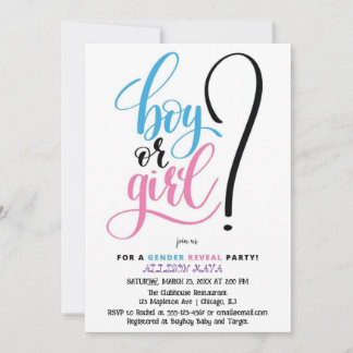 Invitación Colección de firmas azul rosado: Celebrar