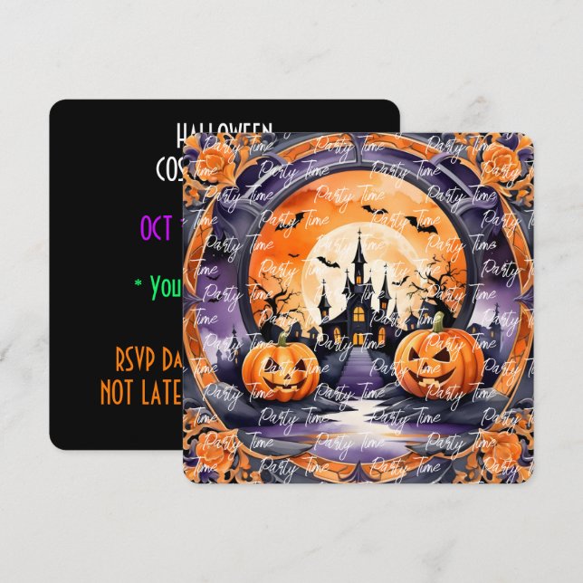 Invitación Colección de otoño de calabaza popular de Hallowee (Anverso / Reverso)
