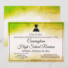 Invitación Colección de secundaria Green Gold Watercolor