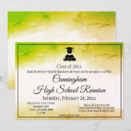 Invitación Colección de secundaria Green Gold Watercolor