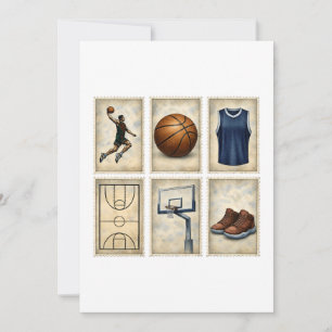 Invitación Colección de Sellos Deportivos de Baloncesto Vinta