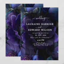 Colección de traje de boda floral azul medianoche