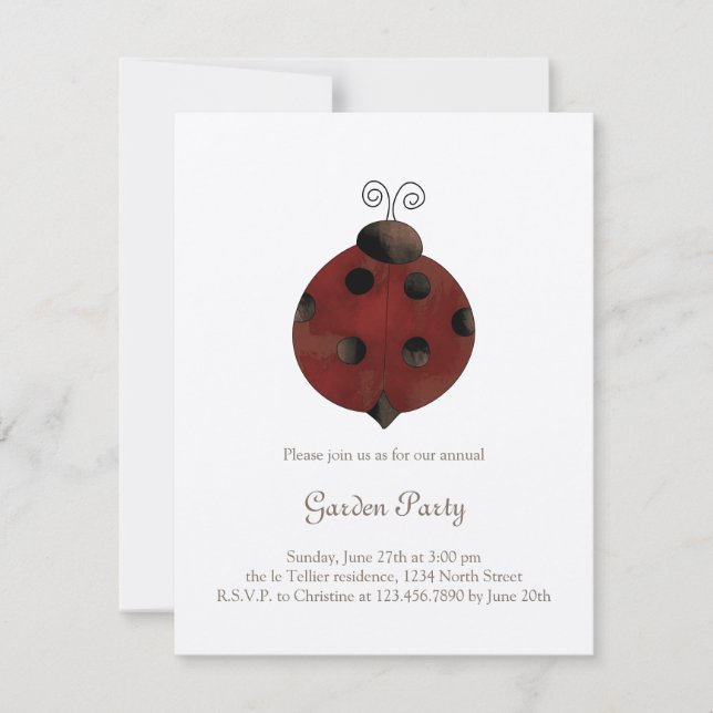 Invitación Colección del jardín · Mariquita (Anverso)
