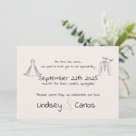 Invitación Colección elegante y moderna de boda Silhouette