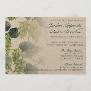 Invitación Colección Hops, Boda de cerveza