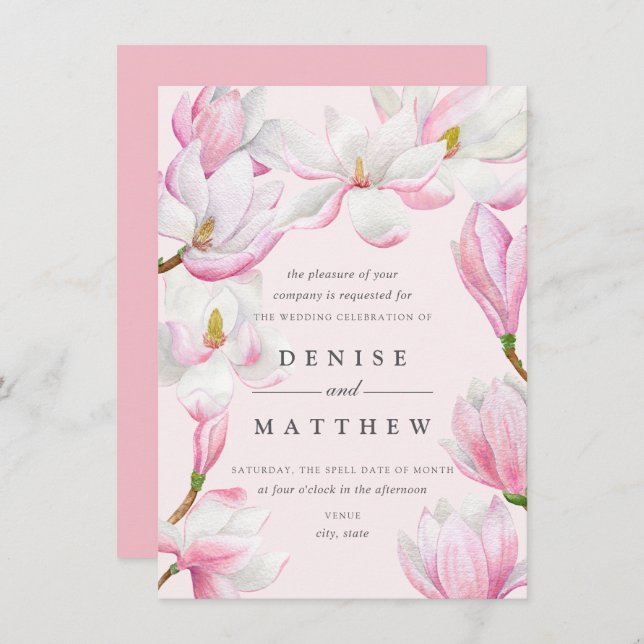 Invitación Colección Magnolia (Anverso / Reverso)