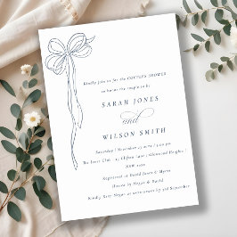 Invitación Colección Minimalista de Boda con Lazo Coquette Az