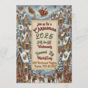 Invitación Colección Navideña de Papá Noel con Acuarela Victo