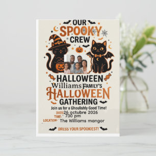 Invitación Colección personalizada de gatos negros de Hallowe