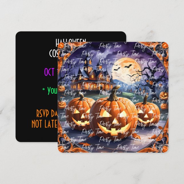 Invitación Colección popular de calabazas de Halloween de oto (Anverso / Reverso)