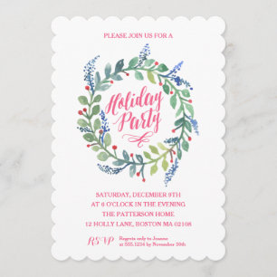 Invitación Colección Wreath de color de agua