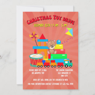 Invitación Colecta de Juguetes de Navidad para Familias o Emp