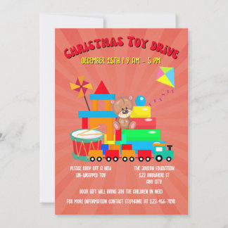Invitación Colecta de Juguetes de Navidad para Familias o Emp