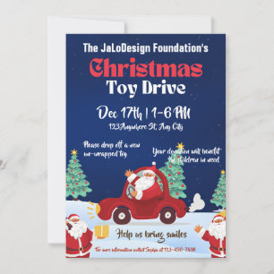 Invitación Colecta de Juguetes de Navidad para Familias o Emp
