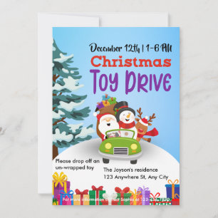 Invitación Colecta de Juguetes de Navidad para Familias o Emp