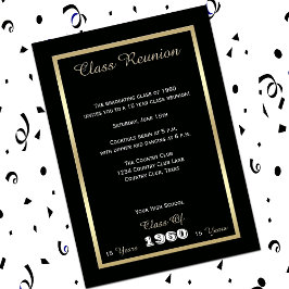 Invitación Colegio de clase secundaria de unión negra y oro