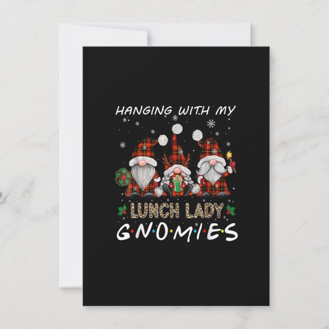 Invitación Colgando con mis Gnomies Señora del Almuerzo Plaid (Anverso)